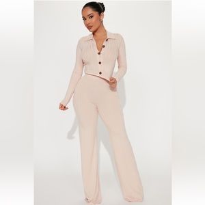 Fashion Nova Taupe Two Piece Set